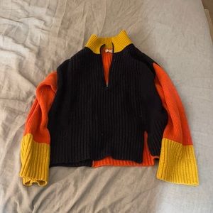 Victor Alfaro Wool Color Block Sweater